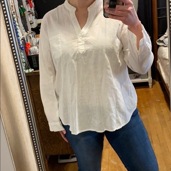 Textured Beachy White Linen Shirt - Picture 4 of 13